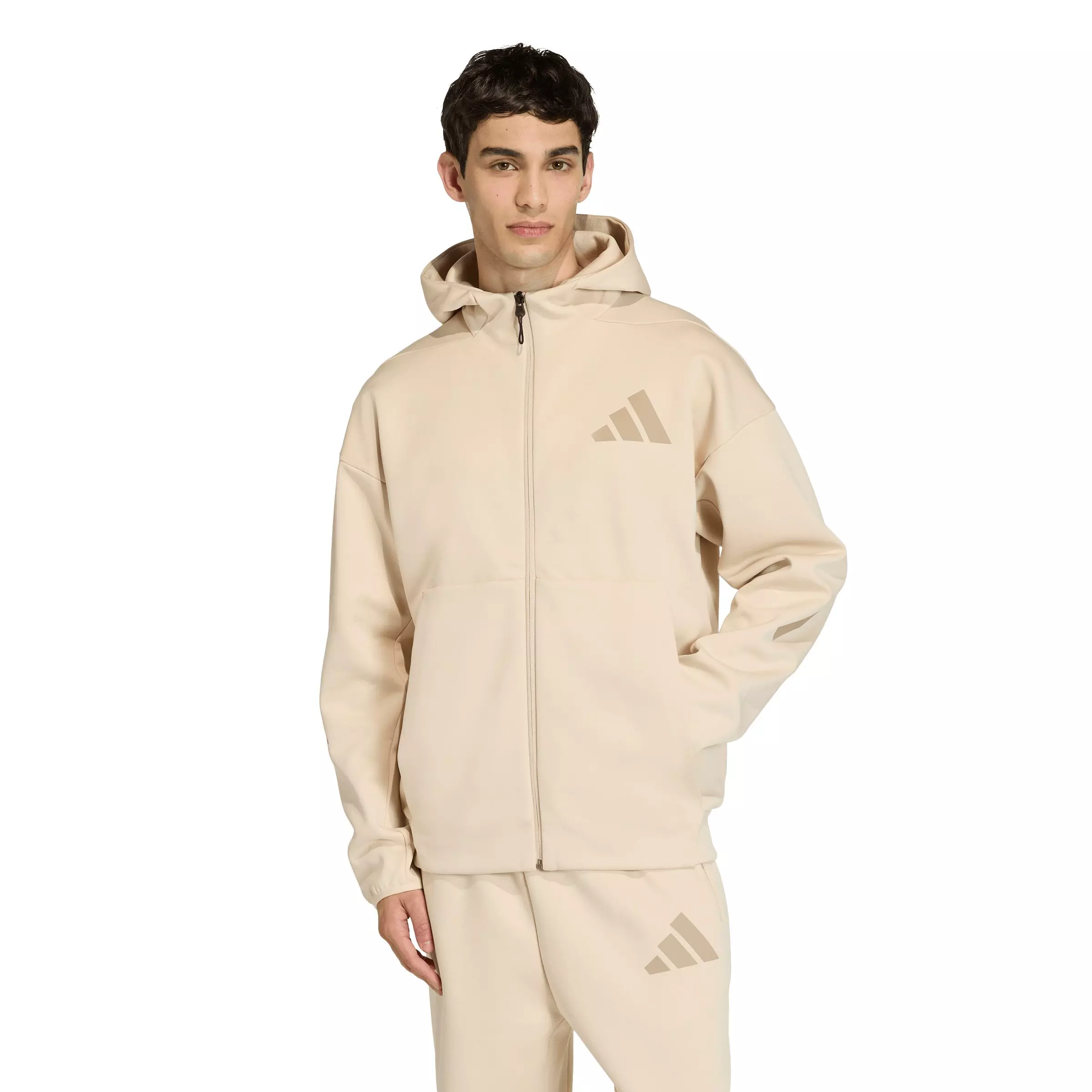 adidas Z.N.E. Hooded Track Jacket - Cream | Hibbett